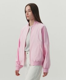 LEVAR（レバー）の「Comfort Silky Bomber Jacket - Pink（ナイロンジャケット）」