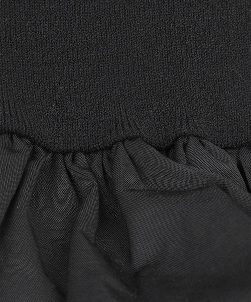 CLANE（クラネ）の「【CLANE/クラネ】W BALLOON SHORT KNIT TOPS/ダブルバルーンショートニットトップス（Tシャツ/カットソー・レディース・ブラック/ホワイト/ネイビー・2）」の8枚目の写真