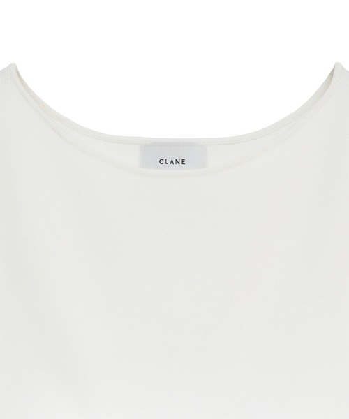 CLANE（クラネ）の「【CLANE/クラネ】W BALLOON SHORT KNIT TOPS/ダブルバルーンショートニットトップス（Tシャツ/カットソー・レディース・ブラック/ホワイト/ネイビー・2）」の10枚目の写真