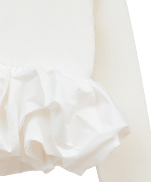 CLANE（クラネ）の「【CLANE/クラネ】W BALLOON SHORT KNIT TOPS/ダブルバルーンショートニットトップス（Tシャツ/カットソー・レディース・ブラック/ホワイト/ネイビー・2）」の12枚目の写真