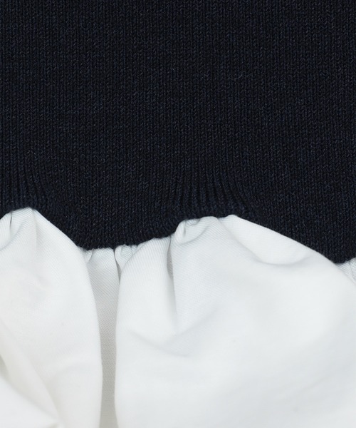 CLANE（クラネ）の「【CLANE/クラネ】W BALLOON SHORT KNIT TOPS/ダブルバルーンショートニットトップス（Tシャツ/カットソー・レディース・ブラック/ホワイト/ネイビー・2）」の18枚目の写真