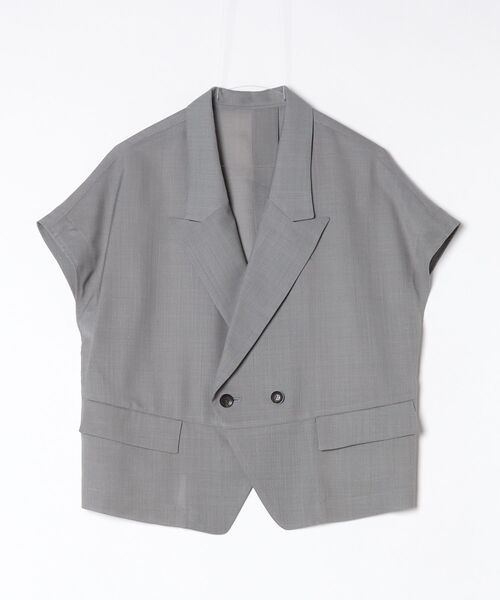 ROBES&CONFECTIONS(ローブスコンフェクションズ)の「Robes & Confections/ローブス&コンフェクションズ/ドライウールボイルSSダブルジャケットW(テーラードジャケット・レディース・グレー系その他3・1)」の4枚目の写真