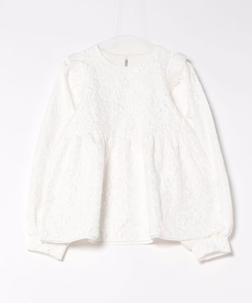 each(イーチ)の「フラワーふくれジャガードぺプラムブラウス(シャツ/ブラウス・レディース・ホワイト/ブラック・FREE)」の14枚目の写真