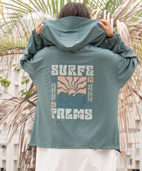 Kahiko(カヒコ)の「【Kahiko】SURF&Palms ビリーUVジップアップパーカー(パーカー・レディース・グレー/ブルー/ブラック・FREE)」の3枚目の写真