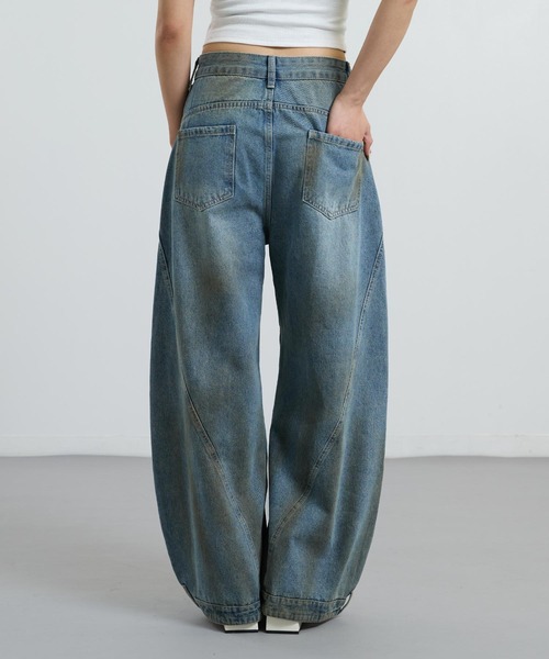 ANAP（アナップ）の「ユーズドライクカーブワイドデニム（デニムパンツ・レディース・ブルー・M/S）」の10枚目の写真