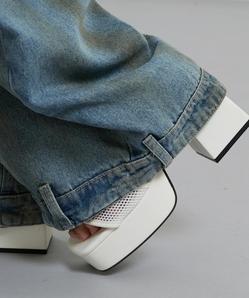 ANAP（アナップ）の「ユーズドライクカーブワイドデニム（デニムパンツ・レディース・ブルー・M/S）」の13枚目の写真