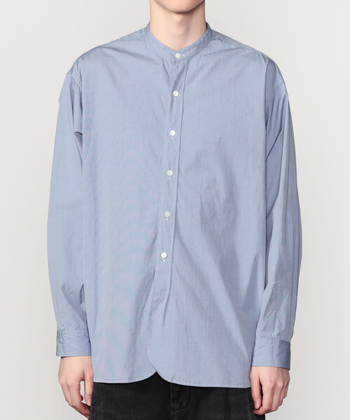 Kaptain Sunshine(キャプテン サンシャイン)の「KAPTAIN SUNSHINE | シャンブレー スタンドカラーシャツ MEN(シャツ/ブラウス・メンズ・ブルー/アイボリー・3/4)」の9枚目の写真