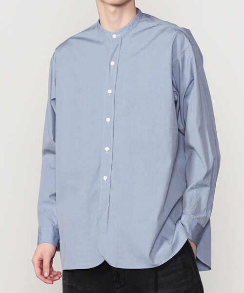 Kaptain Sunshine(キャプテン サンシャイン)の「KAPTAIN SUNSHINE | シャンブレー スタンドカラーシャツ MEN(シャツ/ブラウス・メンズ・ブルー/アイボリー・3/4)」の12枚目の写真
