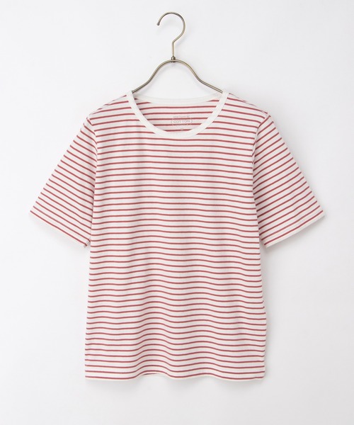 Honeys(ハニーズ)の「【UVカット】半袖オーガニックボーダーT(Tシャツ/カットソー・レディース・ブラック×ベージュ/ホワイト×ネイビー/ホワイト×レッド/ホワイト×グリーン/ホワイト×ブラウン・L/LL/M/S)」の17枚目の写真