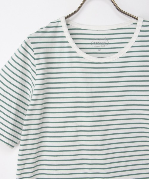 Honeys(ハニーズ)の「【UVカット】半袖オーガニックボーダーT(Tシャツ/カットソー・レディース・ブラック×ベージュ/ホワイト×ネイビー/ホワイト×レッド/ホワイト×グリーン/ホワイト×ブラウン・L/LL/M/S)」の20枚目の写真