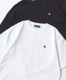 BEVERLY HILLS POLO CLUB | BEVERLY HILLS POLO CLUB/ビバリーヒルズポロクラブ オーバーサイズ 無地 ボーダー ロゴ ワンポイント刺繍 半袖Tシャツ/レディース メンズ(Tシャツ/カットソー)