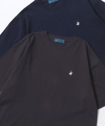 BEVERLY HILLS POLO CLUB/ビバリーヒルズポロクラブ オーバーサイズ 無地 ボーダー ロゴ ワンポイント刺繍 半袖Tシャツ/レディース メンズ