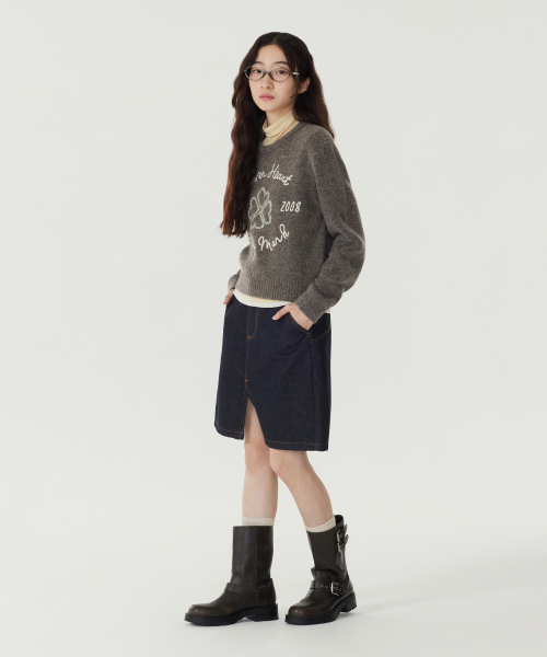 COVERNAT WOMAN（カバーナットウーマン）の「ウィメンズクローバーハートグラフィックニットベージュ（ニット/セーター・レディース・その他・WS/WM）」の4枚目の写真