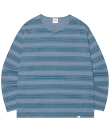 PAINTED STRIPE LONG SLEEVE TEE - BLUE