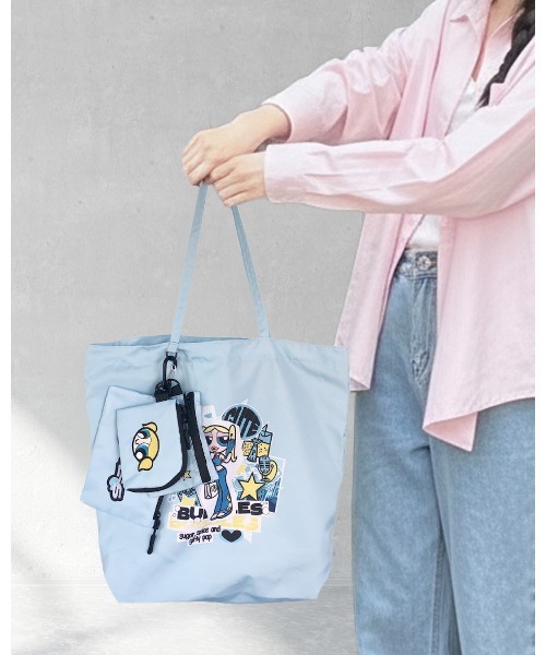 PR01.(ピーアールワン)の「【The Powerpuff Girls / パワーパフ ガールズ】 ツールトートバッグ(トートバッグ・レディース・グリーン/ピンク/ブルー・FREE)」の3枚目の写真