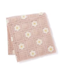 Francfranc（フランフラン）の「クロシェ フラワー スロー（ひざ掛け） 1500×1000 ライトピンク（寝具）」