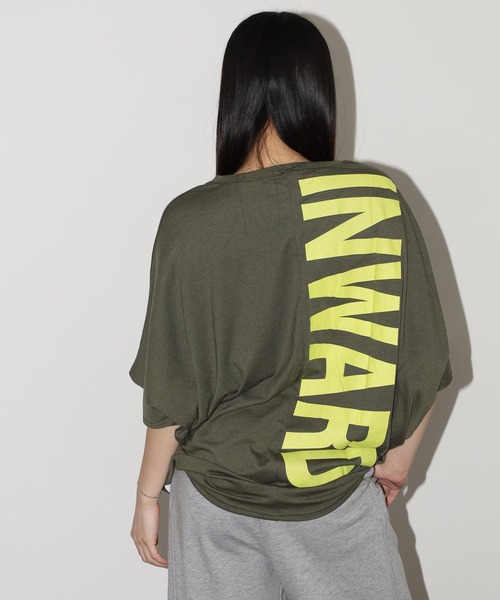 FUNALIVE（ファンアライブ）の「前後BIGロゴVネックドルマンT 半端袖（Tシャツ/カットソー・レディース・ホワイト/カーキ/ブラック・L）」の3枚目の写真