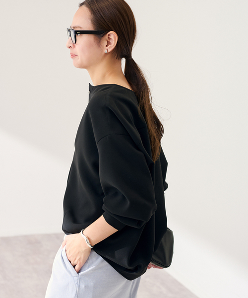 FRAMeWORK(フレームワーク)の「≪WEB限定 / 追加≫ライトダブルクロスコクーンブラウス(シャツ/ブラウス・レディース・ブラック/ベージュ・FREE)」の8枚目の写真