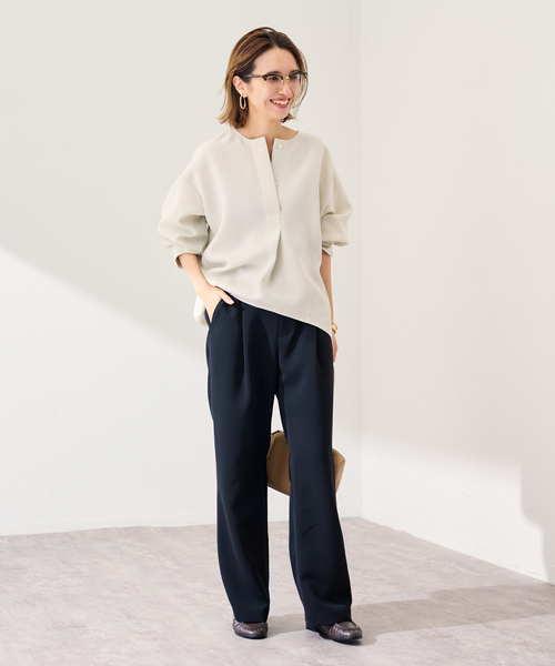 FRAMeWORK(フレームワーク)の「≪WEB限定 / 追加≫ライトダブルクロスコクーンブラウス(シャツ/ブラウス・レディース・ブラック/ベージュ・FREE)」の20枚目の写真