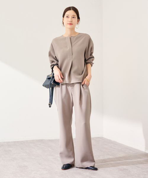 FRAMeWORK(フレームワーク)の「≪WEB限定 / 追加≫ライトダブルクロスコクーンブラウス(シャツ/ブラウス・レディース・ブラック/ベージュ・FREE)」の22枚目の写真