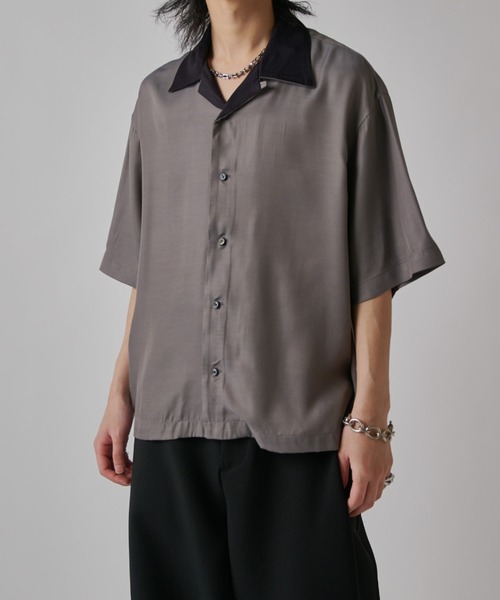 Lui's(ルイス)の「レーヨンボーリングシャツ(シャツ/ブラウス・メンズ・グレー/ネイビー・M/S)」の2枚目の写真