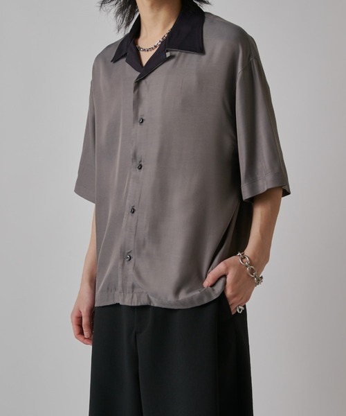 Lui's(ルイス)の「レーヨンボーリングシャツ(シャツ/ブラウス・メンズ・グレー/ネイビー・M/S)」の5枚目の写真
