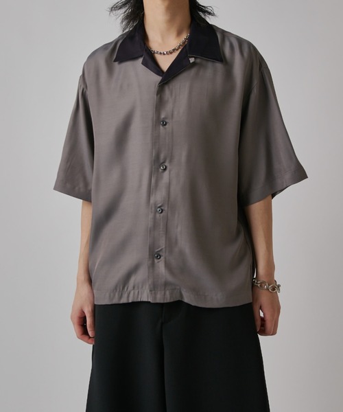 Lui's(ルイス)の「レーヨンボーリングシャツ(シャツ/ブラウス・メンズ・グレー/ネイビー・M/S)」の3枚目の写真