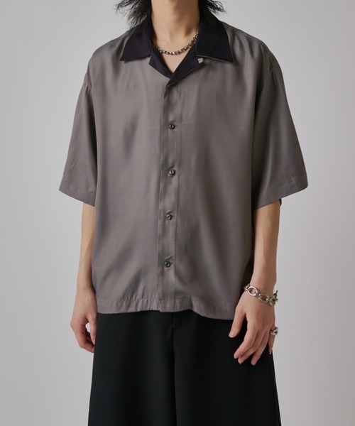 Lui's(ルイス)の「レーヨンボーリングシャツ(シャツ/ブラウス・メンズ・グレー/ネイビー・M/S)」の4枚目の写真