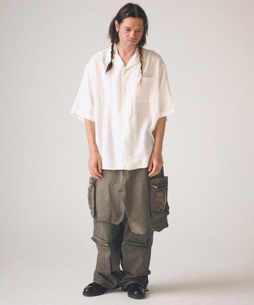 ADAM PATEK(アダムパテック)の「ADAMPATEK/tiger embroidery short sleeve shirt/刺繍入りテンセルオープンカラーシャツ(シャツ/ブラウス・メンズ・ピンク/ホワイト/ブラック・2/1)」の12枚目の写真