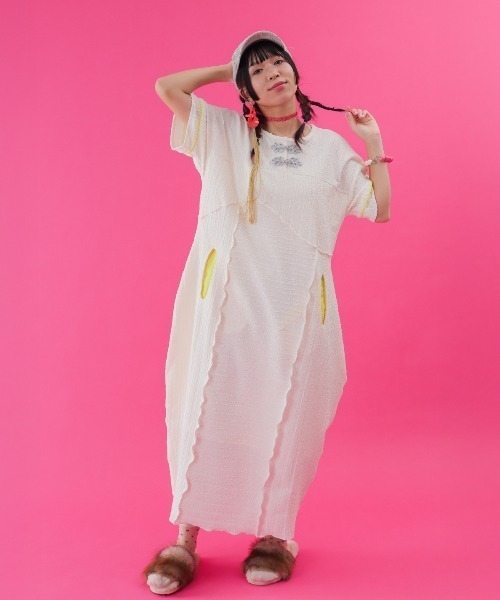 unica(ユニカ)の「China botanポケットワンピース laides(ワンピース・レディース・ブラック/オフホワイト・F)」の2枚目の写真