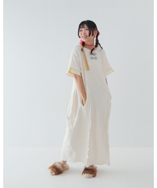 unica(ユニカ)の「China botanポケットワンピース laides(ワンピース・レディース・ブラック/オフホワイト・F)」の5枚目の写真
