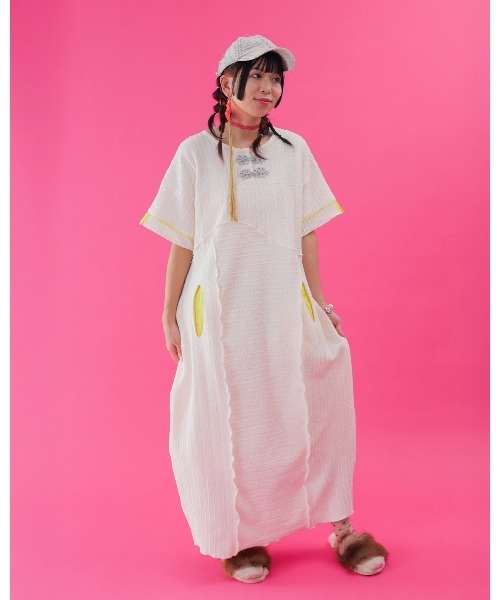 unica(ユニカ)の「China botanポケットワンピース laides(ワンピース・レディース・ブラック/オフホワイト・F)」の9枚目の写真
