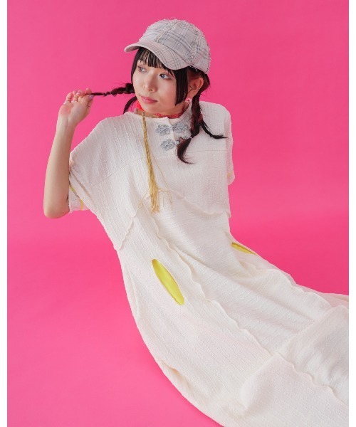 unica(ユニカ)の「China botanポケットワンピース laides(ワンピース・レディース・ブラック/オフホワイト・F)」の17枚目の写真