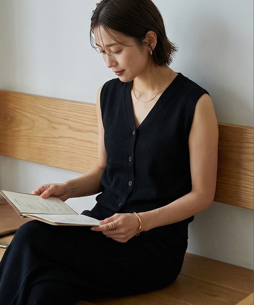 STYLE DELI（スタイルデリ）の「【DELI by】スムースニット３ピースセット（ニット/セーター・レディース・アイボリー/ブラック・FREE）」の5枚目の写真