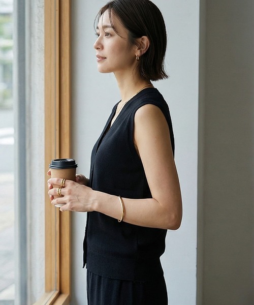 STYLE DELI（スタイルデリ）の「【DELI by】スムースニット３ピースセット（ニット/セーター・レディース・アイボリー/ブラック・FREE）」の6枚目の写真