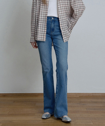 [W]ブーツカットバンディングデニムパンツ