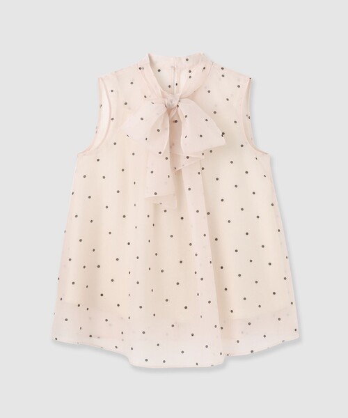 ANAYI（アナイ）の「【セットアップ対応商品】オーガンジードットプリントリボンブラウス（シャツ/ブラウス・レディース・ホワイト/ブラック/ピンクベージュ・38/36）」の3枚目の写真