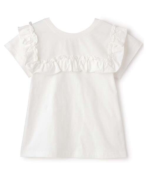 Lycee mine（リセマイン）の「【綿100％】 【速乾・UV・型崩れしない】【どっちが前でもOK】フリルAラインチュニックTシャツ（Tシャツ/カットソー・キッズ・ネイビー/ライトピンク/ミント/ブルーグレー/ラベンダー/オフホワイト・110cm/130cm/150cm/100cm/90cm/140cm/120cm）」の15枚目の写真