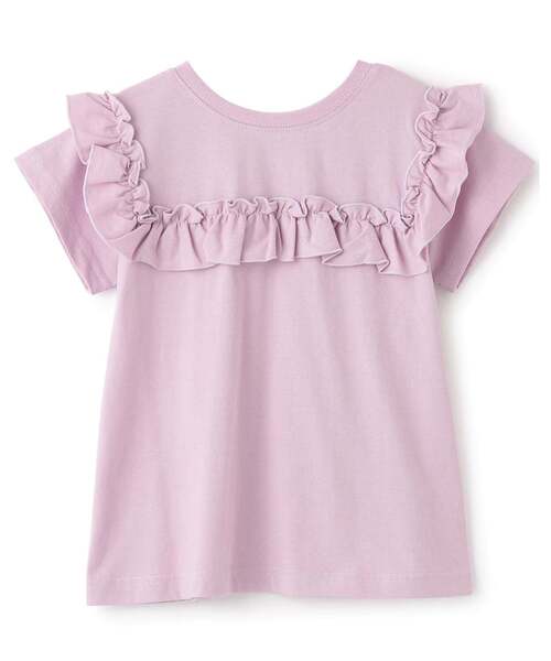 Lycee mine（リセマイン）の「【綿100％】 【速乾・UV・型崩れしない】【どっちが前でもOK】フリルAラインチュニックTシャツ（Tシャツ/カットソー・キッズ・ネイビー/ライトピンク/ミント/ブルーグレー/ラベンダー/オフホワイト・110cm/130cm/150cm/100cm/90cm/140cm/120cm）」の14枚目の写真