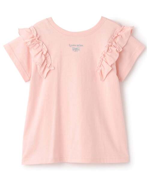 Lycee mine（リセマイン）の「【綿100％】 【速乾・UV・型崩れしない】【どっちが前でもOK】フリルAラインチュニックTシャツ（Tシャツ/カットソー・キッズ・ネイビー/ライトピンク/ミント/ブルーグレー/ラベンダー/オフホワイト・110cm/130cm/150cm/100cm/90cm/140cm/120cm）」の11枚目の写真