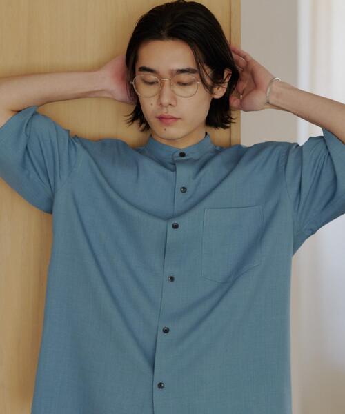 THE SHOP TK (ザ ショップ ティーケー )の「LITE TEX バンドカラー半袖シャツ 接触冷感/吸水速乾/UVカット/アンチピリング/イージーケア/洗濯機OK/セットアップ可(シャツ/ブラウス・メンズ・ライトグレー/ダークブラウン/ブルー・02/03/04)」の13枚目の写真