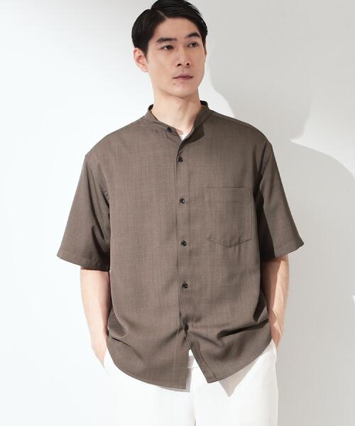 THE SHOP TK (ザ ショップ ティーケー )の「LITE TEX バンドカラー半袖シャツ 接触冷感/吸水速乾/UVカット/アンチピリング/イージーケア/洗濯機OK/セットアップ可(シャツ/ブラウス・メンズ・ライトグレー/ダークブラウン/ブルー・02/03/04)」の22枚目の写真