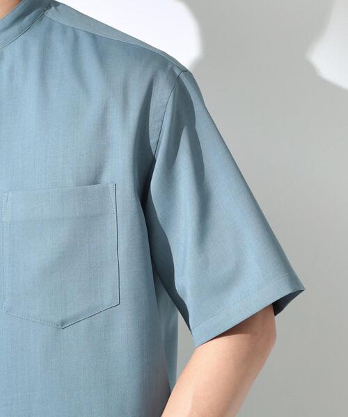 THE SHOP TK (ザ ショップ ティーケー )の「LITE TEX バンドカラー半袖シャツ 接触冷感/吸水速乾/UVカット/アンチピリング/イージーケア/洗濯機OK/セットアップ可(シャツ/ブラウス・メンズ・ライトグレー/ダークブラウン/ブルー・02/03/04)」の10枚目の写真