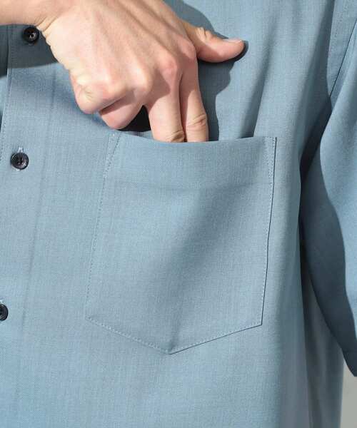 THE SHOP TK (ザ ショップ ティーケー )の「LITE TEX バンドカラー半袖シャツ 接触冷感/吸水速乾/UVカット/アンチピリング/イージーケア/洗濯機OK/セットアップ可(シャツ/ブラウス・メンズ・ライトグレー/ダークブラウン/ブルー・02/03/04)」の11枚目の写真