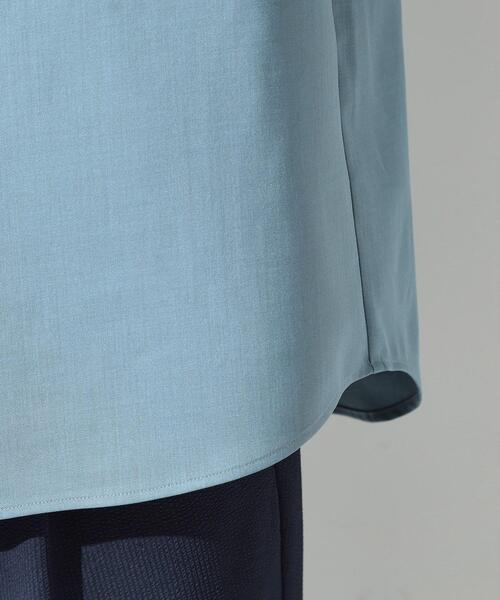 THE SHOP TK (ザ ショップ ティーケー )の「LITE TEX バンドカラー半袖シャツ 接触冷感/吸水速乾/UVカット/アンチピリング/イージーケア/洗濯機OK/セットアップ可(シャツ/ブラウス・メンズ・ライトグレー/ダークブラウン/ブルー・02/03/04)」の12枚目の写真