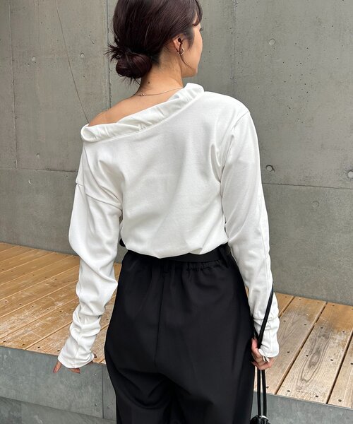 CAPRICIEUX LE'MAGE（カプリシューレマージュ）の「バルーンネックロンT（Tシャツ/カットソー・レディース・ホワイト/ブラック/チャコールグレー・FREE）」の11枚目の写真