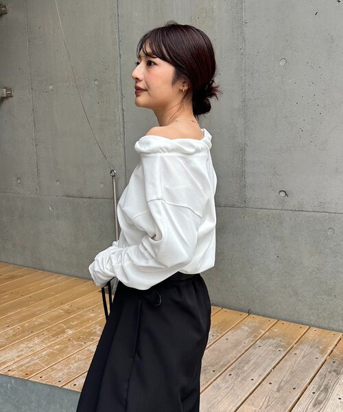 CAPRICIEUX LE'MAGE（カプリシューレマージュ）の「バルーンネックロンT（Tシャツ/カットソー・レディース・ホワイト/ブラック/チャコールグレー・FREE）」の12枚目の写真