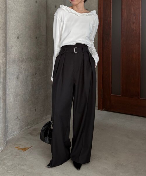 CAPRICIEUX LE'MAGE（カプリシューレマージュ）の「バルーンネックロンT（Tシャツ/カットソー・レディース・ホワイト/ブラック/チャコールグレー・FREE）」の17枚目の写真