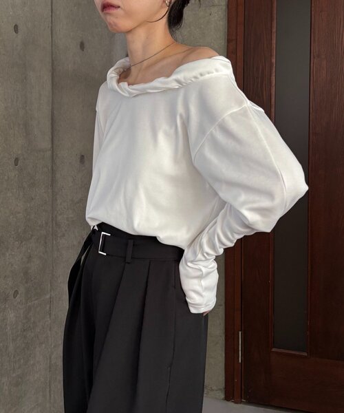 CAPRICIEUX LE'MAGE（カプリシューレマージュ）の「バルーンネックロンT（Tシャツ/カットソー・レディース・ホワイト/ブラック/チャコールグレー・FREE）」の19枚目の写真