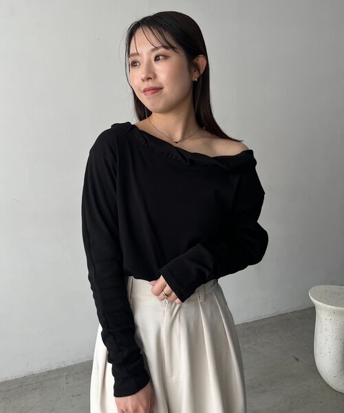 CAPRICIEUX LE'MAGE（カプリシューレマージュ）の「バルーンネックロンT（Tシャツ/カットソー・レディース・ホワイト/ブラック/チャコールグレー・FREE）」の20枚目の写真